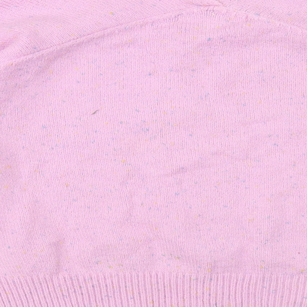 NEXT Womens Pink V-Neck  Cotton Pullover Jumper Size M