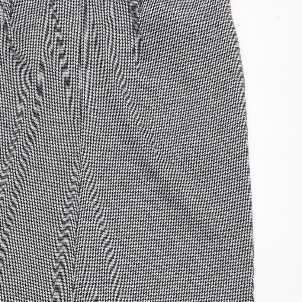 F&F Womens Grey Houndstooth Polyester Trousers  Size 16 L27 in Regular