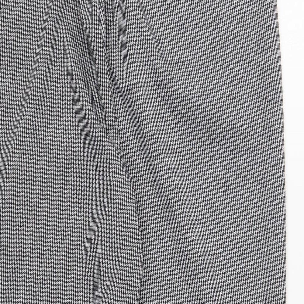 F&F Womens Grey Houndstooth Polyester Trousers  Size 16 L27 in Regular