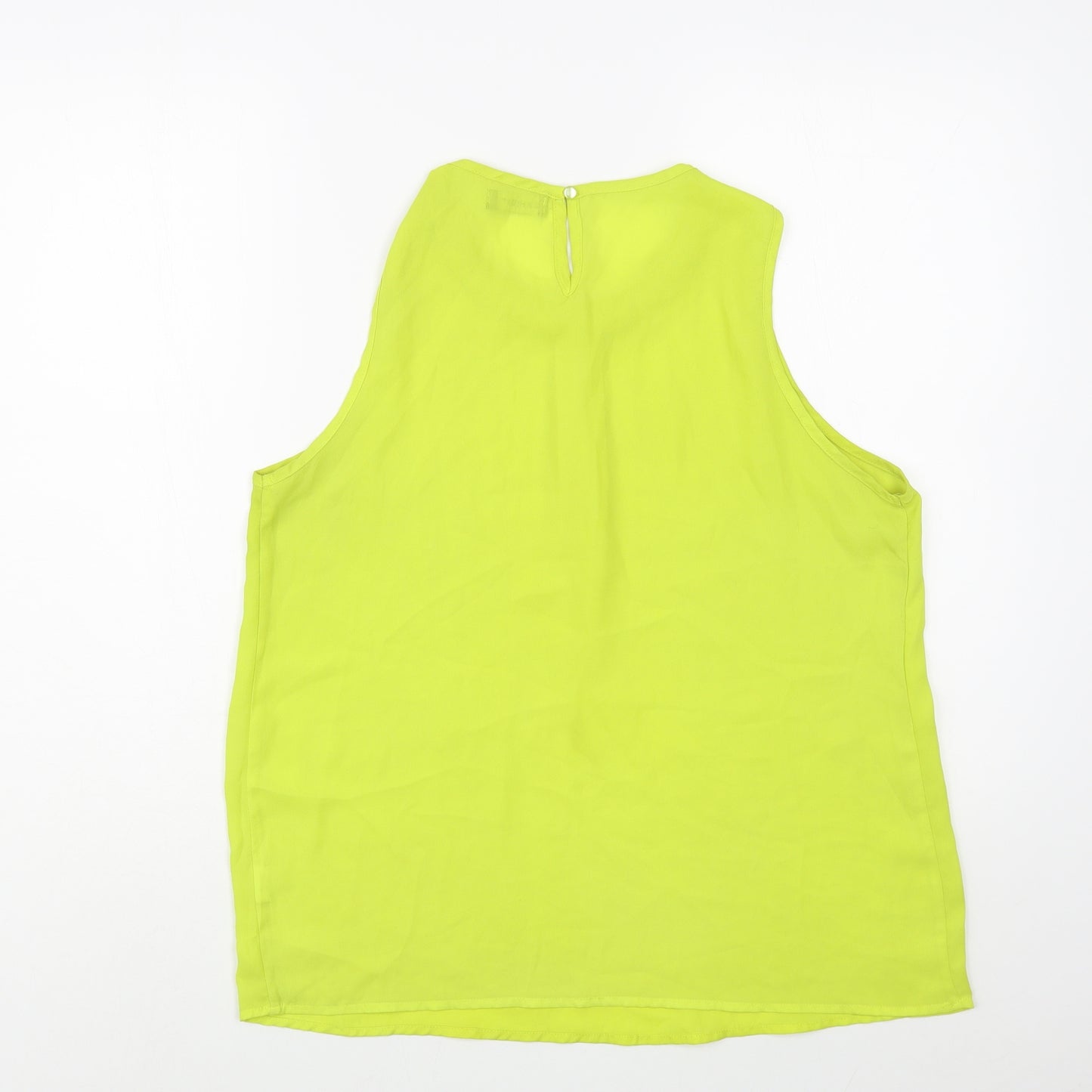 Exhibit Womens Green  Polyester Basic Blouse Size 14 Scoop Neck - Embelished Neckline