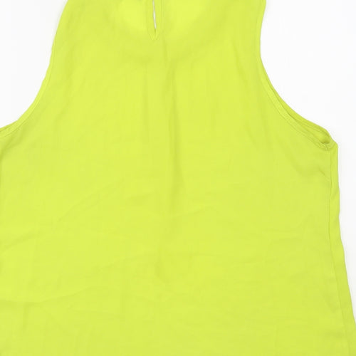 Exhibit Womens Green  Polyester Basic Blouse Size 14 Scoop Neck - Embelished Neckline