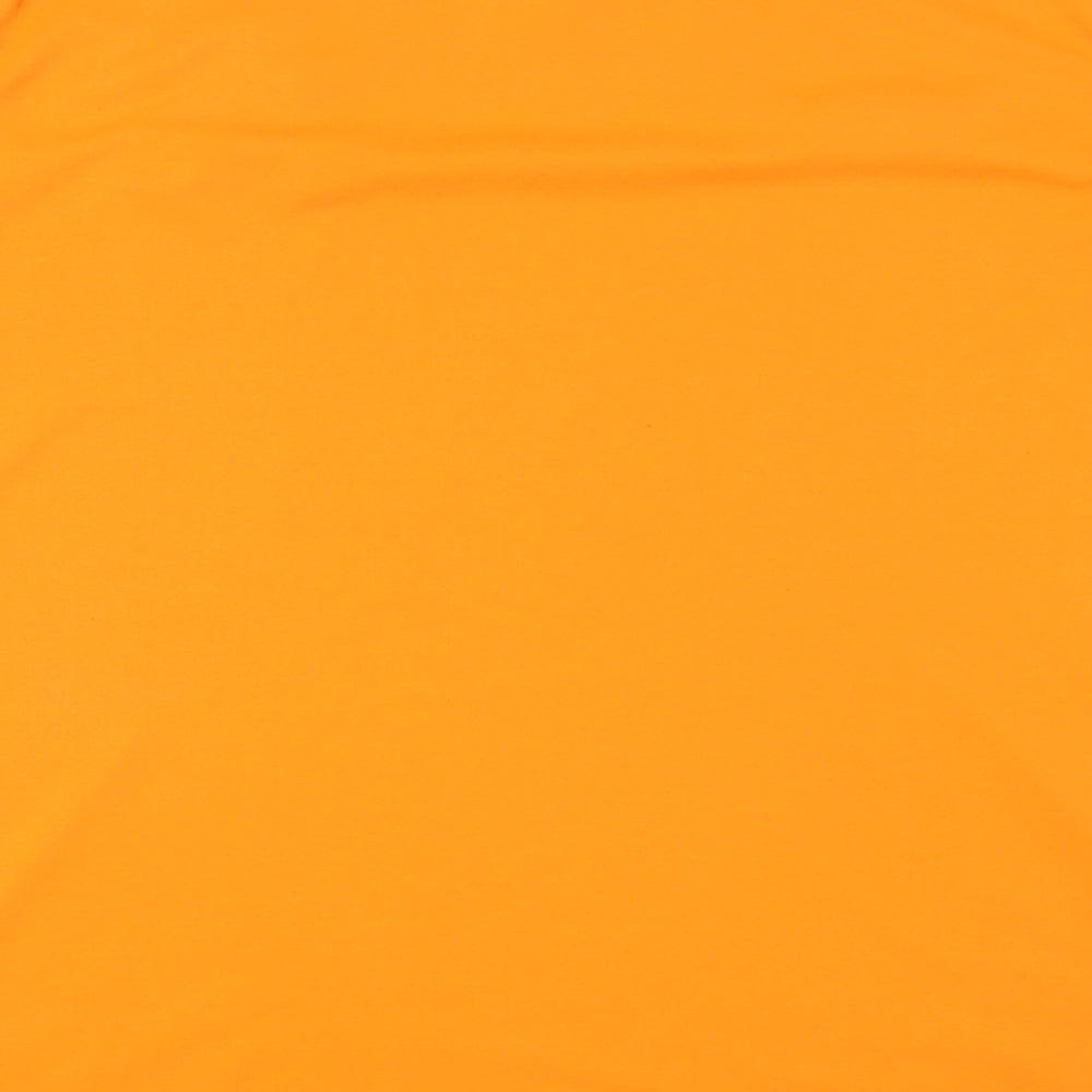 Castore Mens Orange  Polyester  T-Shirt Size L V-Neck