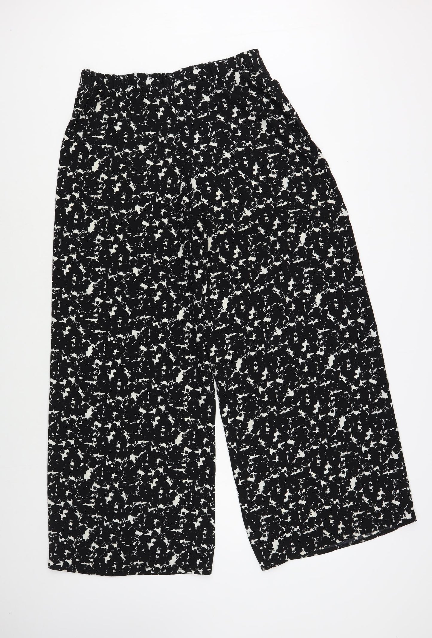 George Womens Black Geometric Polyester Trousers  Size 12 L30 in Regular