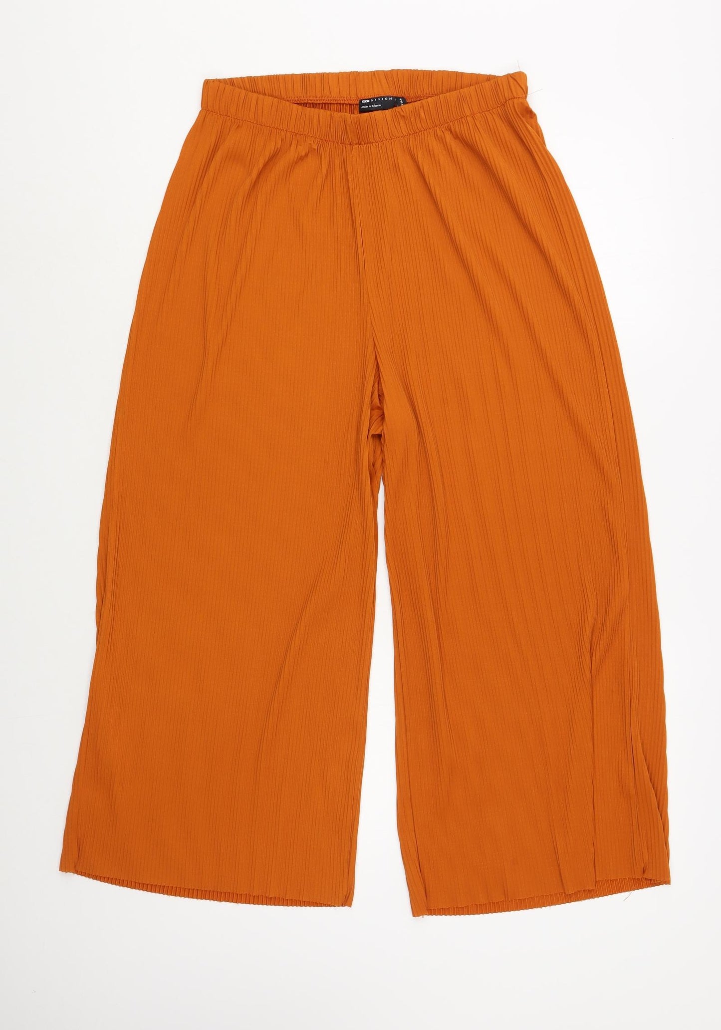 ASOS Womens Orange  Polyester Cropped Trousers Size 12 L24 in Regular
