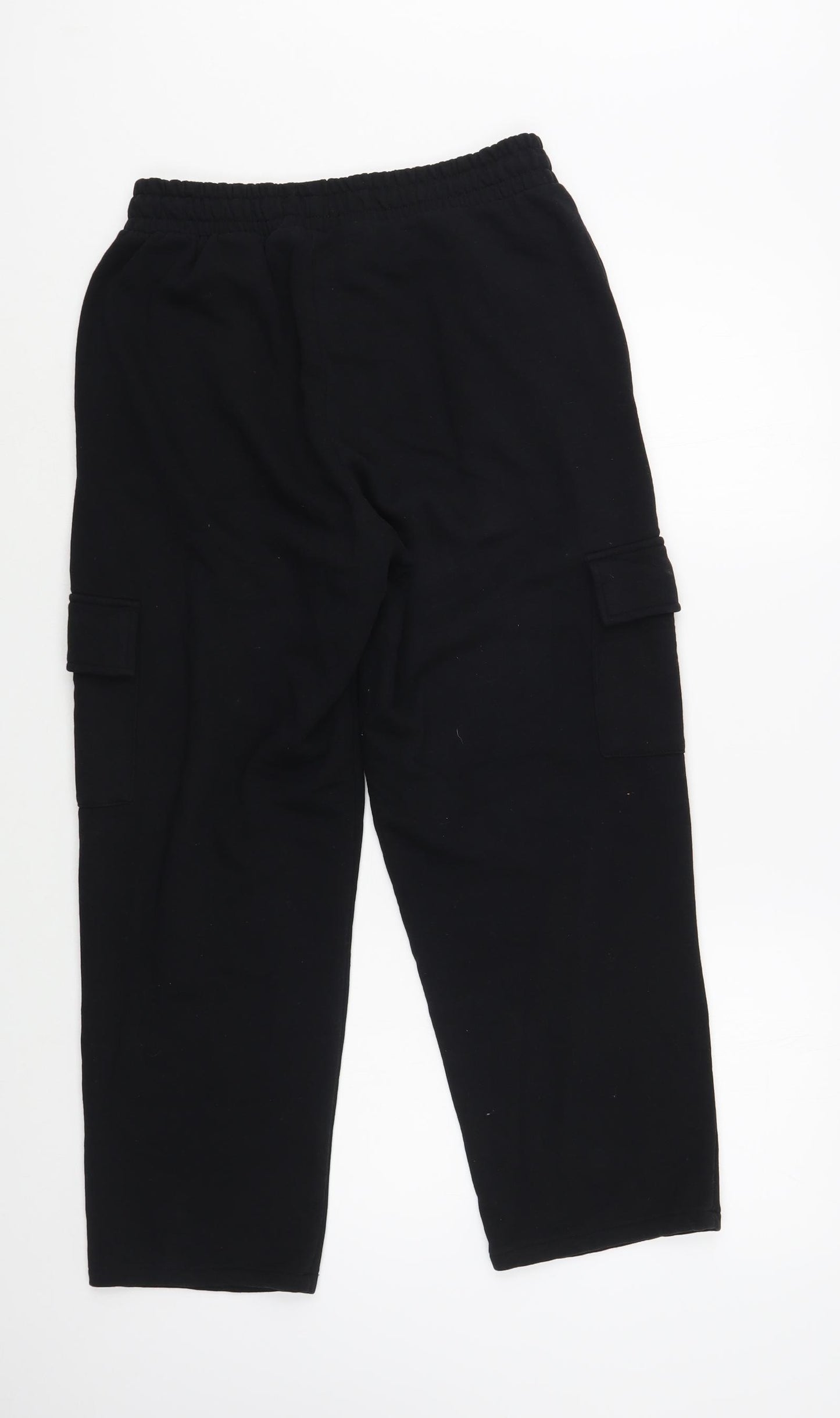 Primark Womens Black  Cotton Jogger Trousers Size 8 L27 in Regular Drawstring