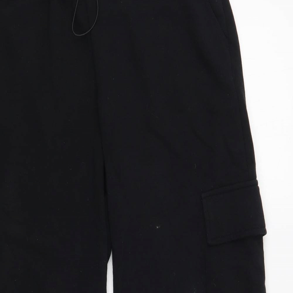 Primark Womens Black  Cotton Jogger Trousers Size 8 L27 in Regular Drawstring