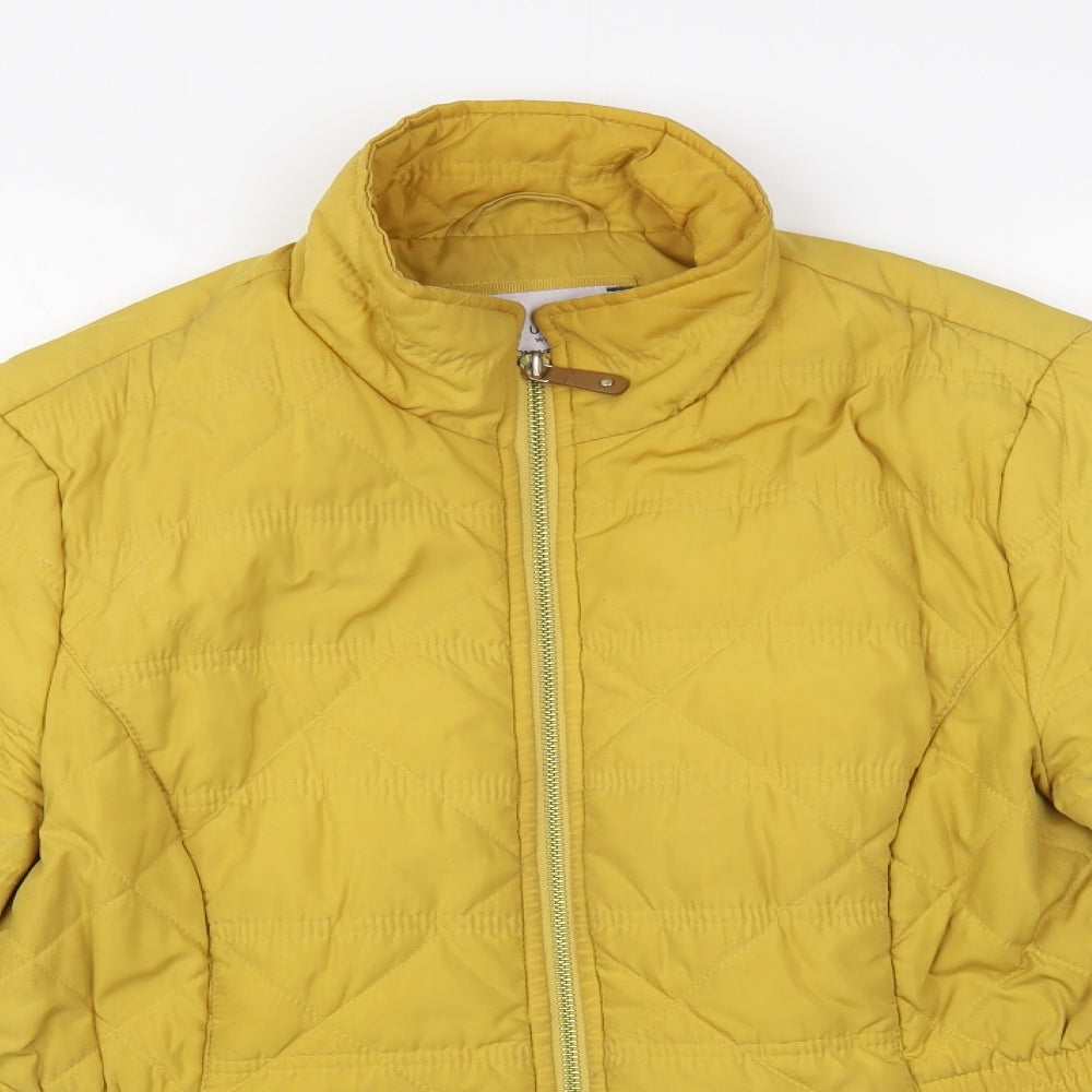 Per Una Womens Yellow   Quilted Jacket Size 12  Zip