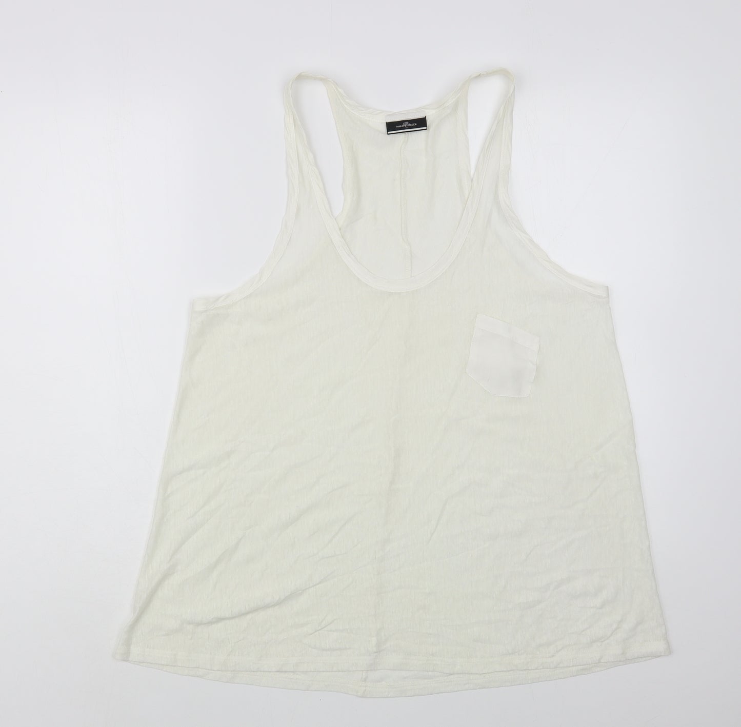 By Malene Birger Womens Ivory  Viscose Basic Tank Size M Scoop Neck