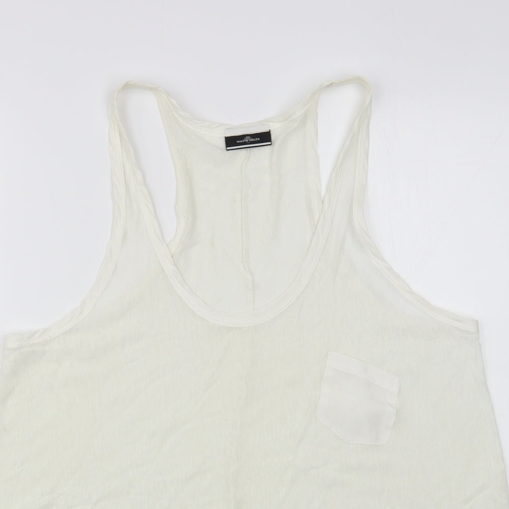 By Malene Birger Womens Ivory  Viscose Basic Tank Size M Scoop Neck