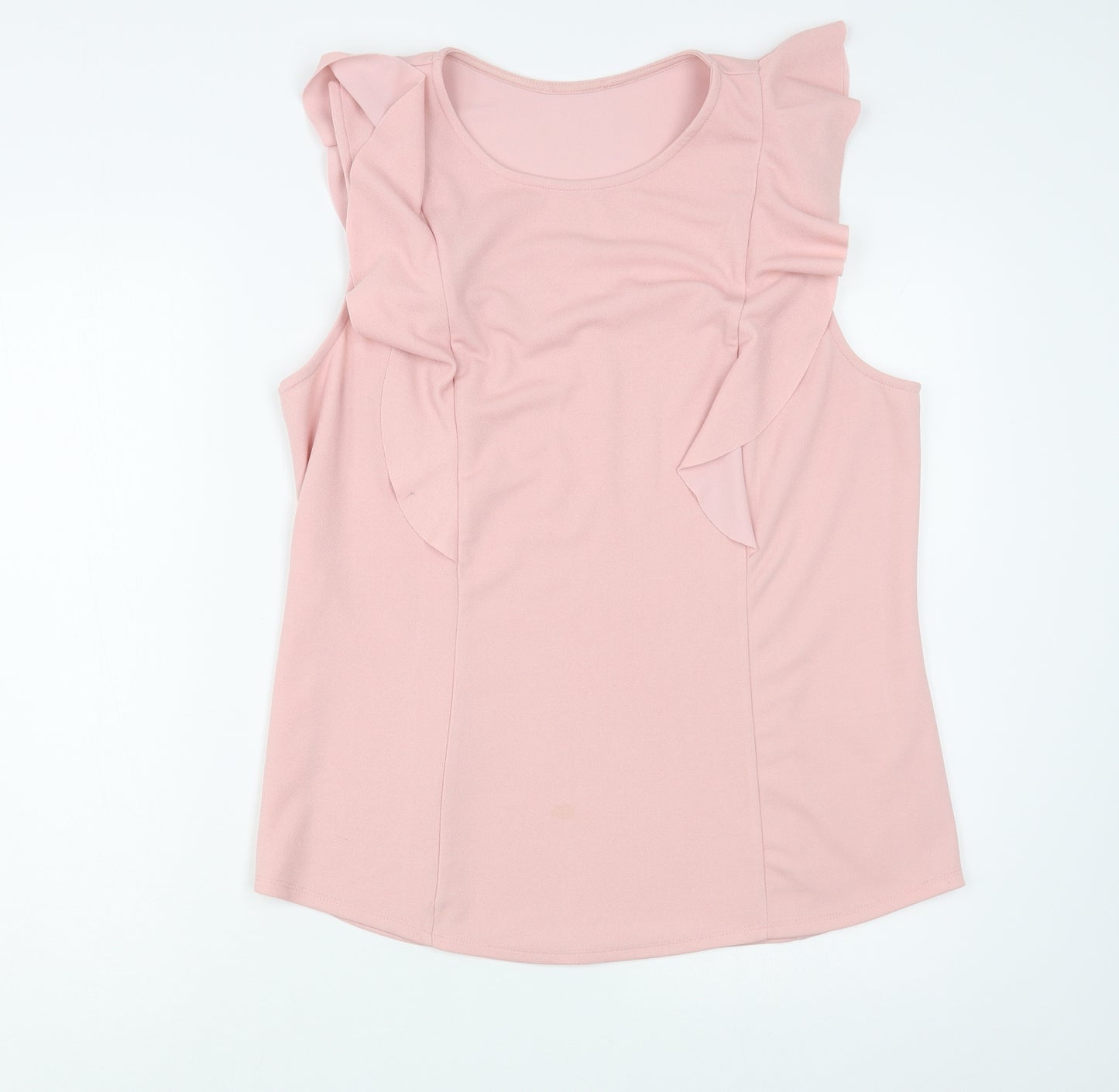 Matalan Womens Pink  Polyester Basic Blouse Size 14 Crew Neck