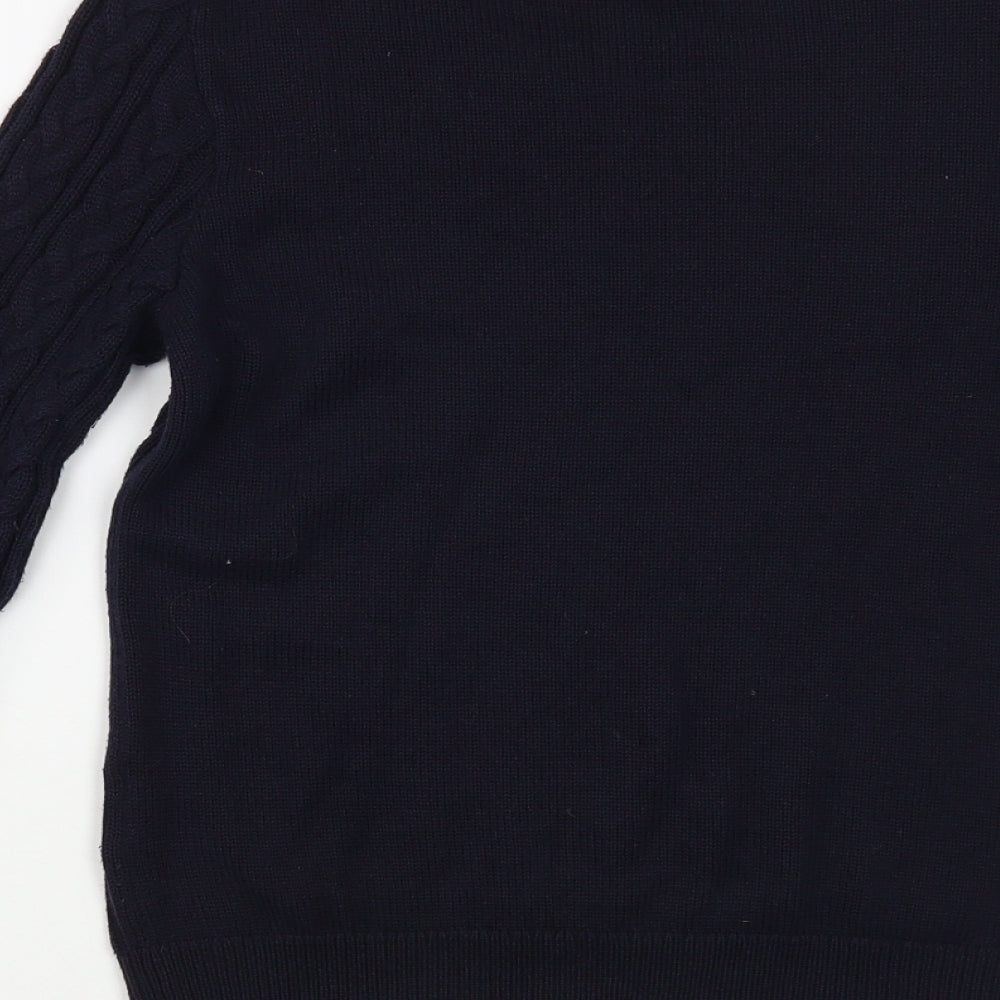 H&M Womens Blue Crew Neck  Acrylic Pullover Jumper Size XS
