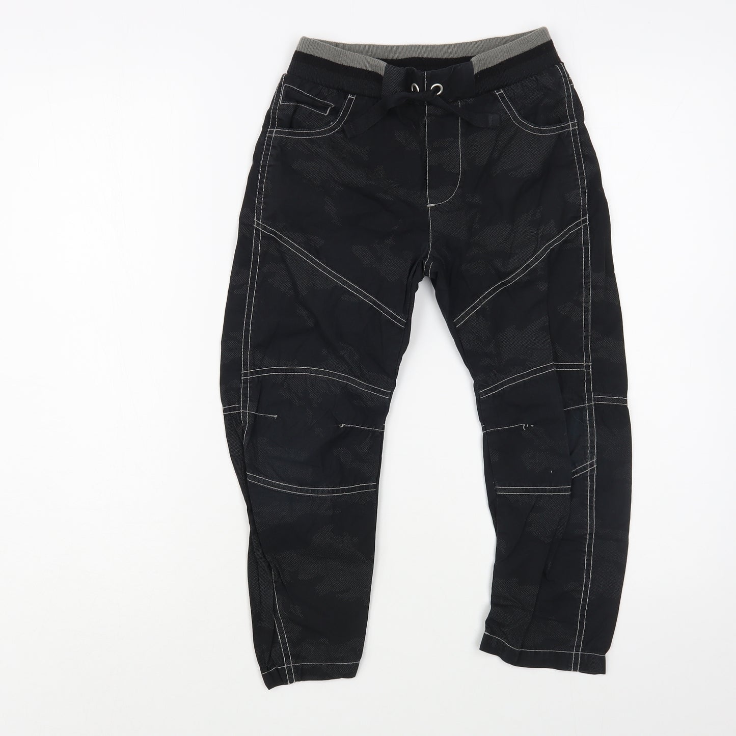 George Boys Black  Cotton Jogger Trousers Size 6-7 Years  Regular Drawstring
