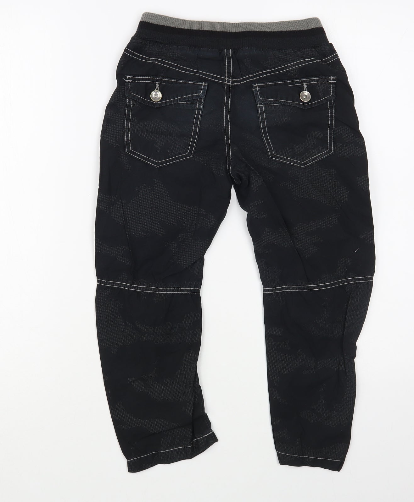 George Boys Black  Cotton Jogger Trousers Size 6-7 Years  Regular Drawstring