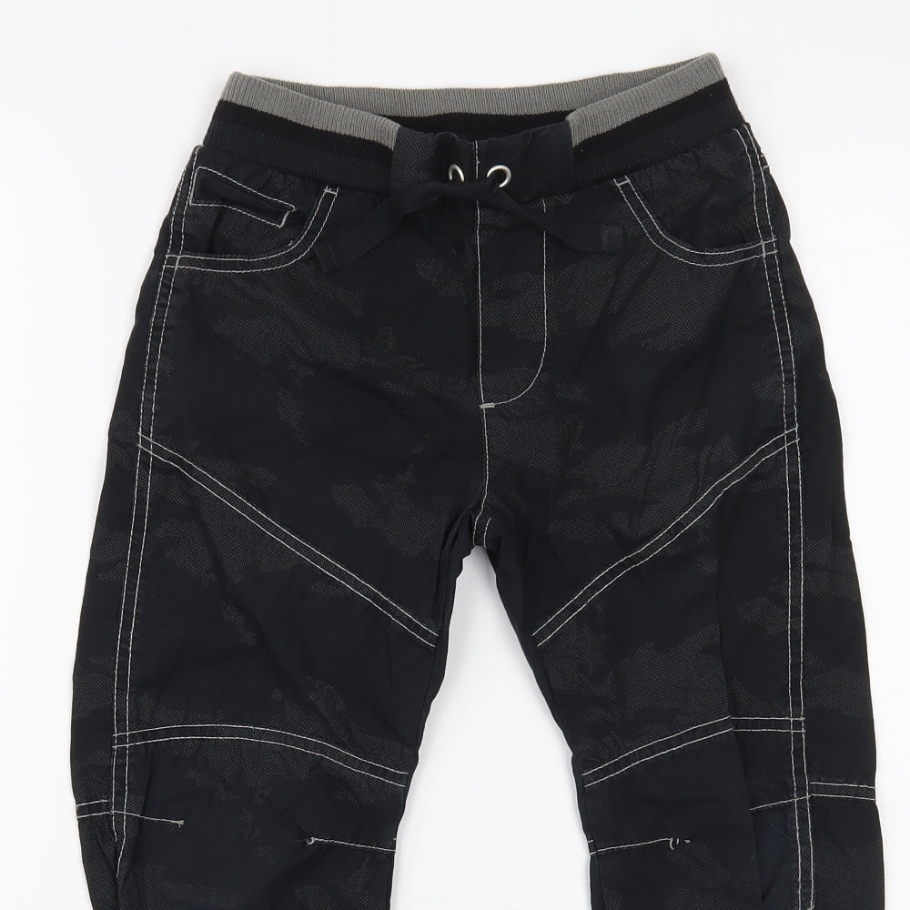 George Boys Black  Cotton Jogger Trousers Size 6-7 Years  Regular Drawstring
