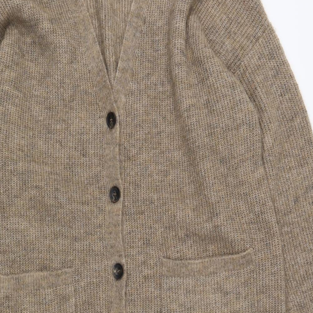 Primark Womens Beige V-Neck  Polyester Cardigan Jumper Size 14