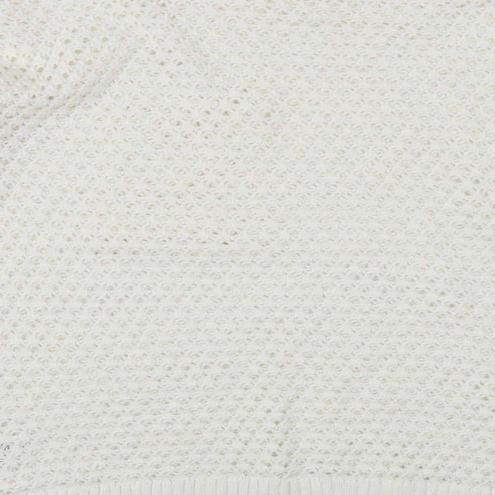 NEXT Womens White Round Neck  Cotton Pullover Jumper Size L