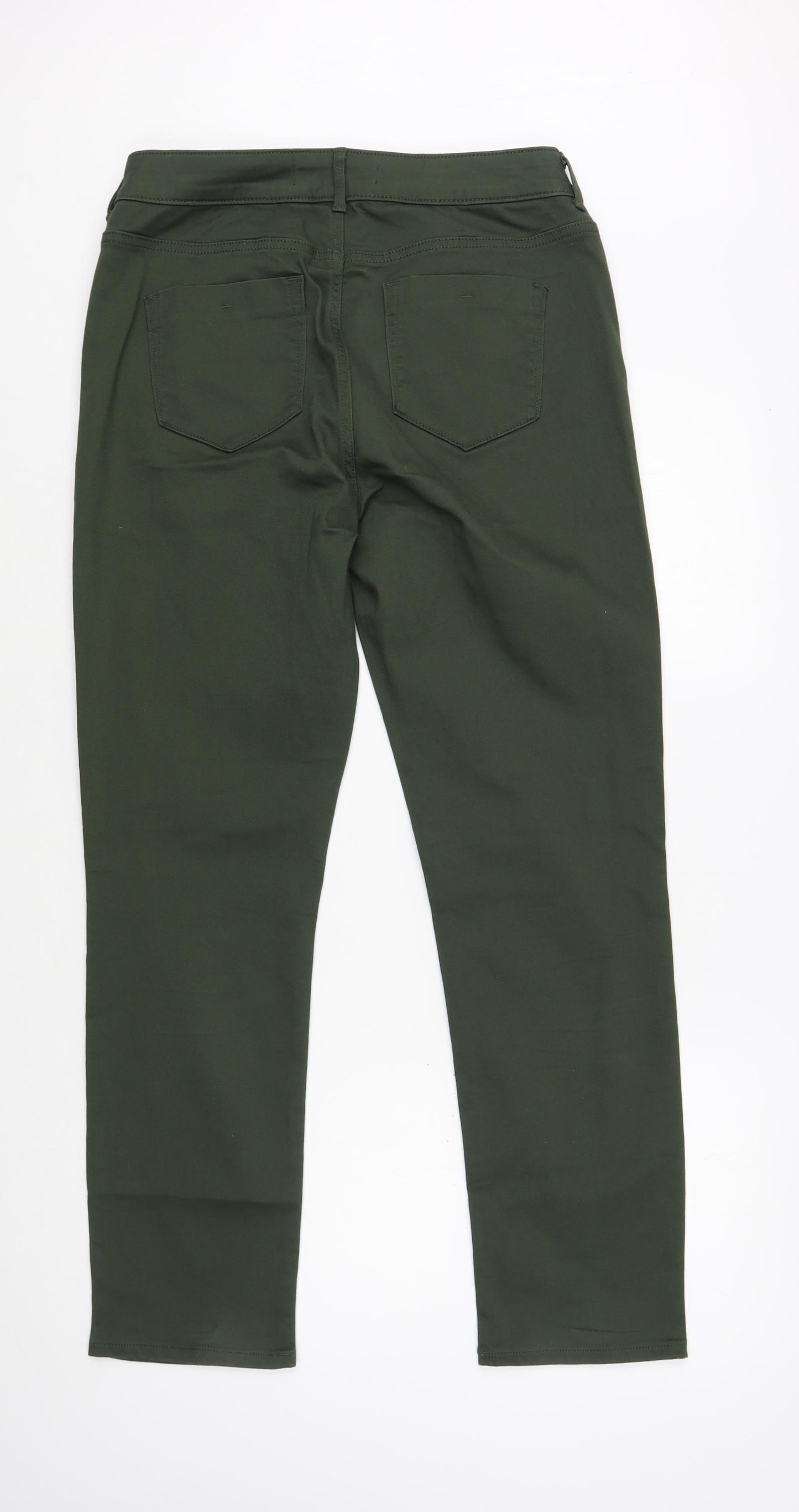 Dunnes Stores Womens Green  Cotton Straight Jeans Size 12 L29 in Regular Button