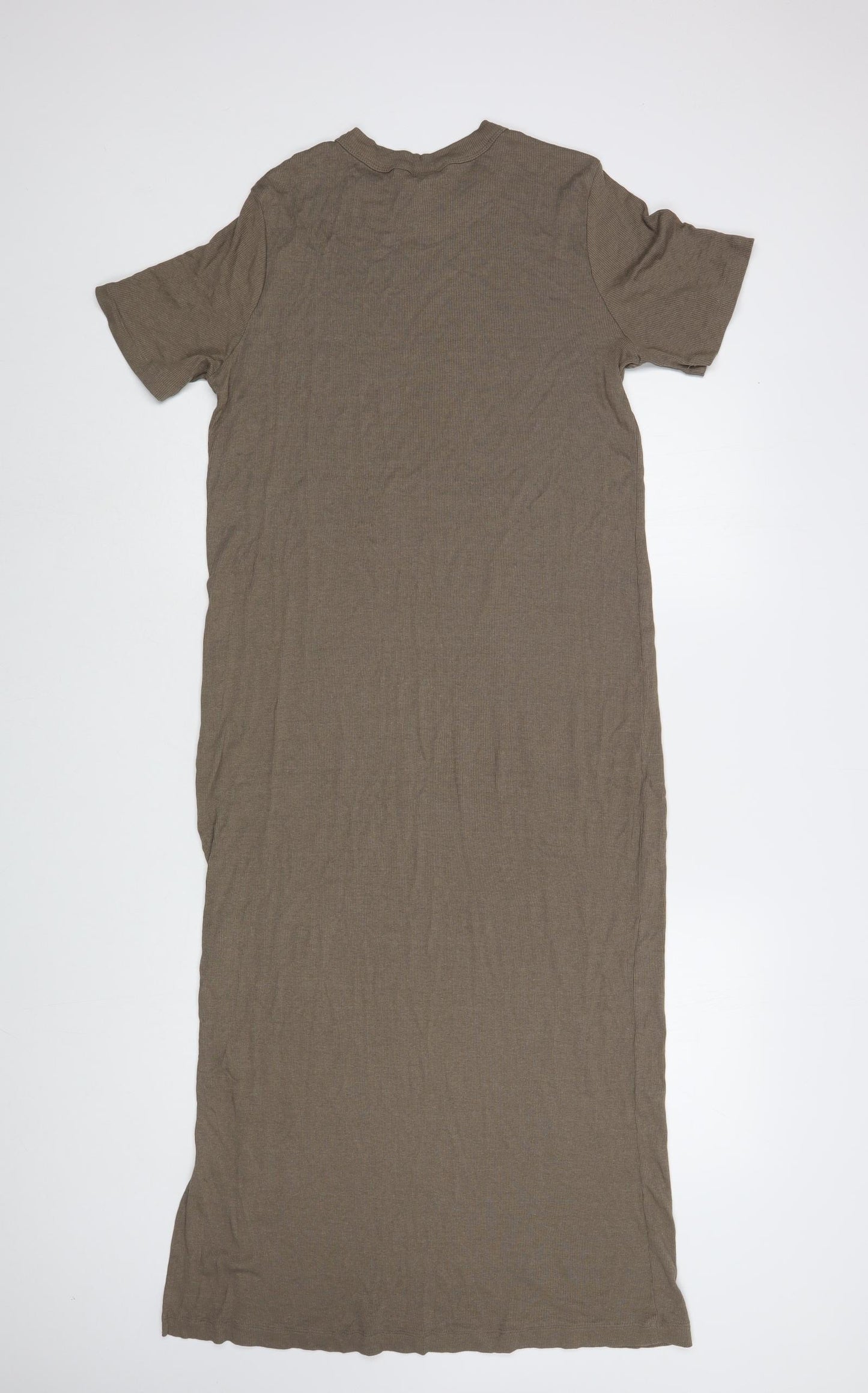H&M  Womens Brown  Cotton T-Shirt Dress  Size M  Crew Neck Pullover