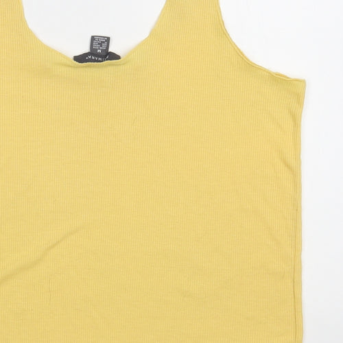 Primark Womens Yellow  Polyester Basic Tank Size 12 Scoop Neck