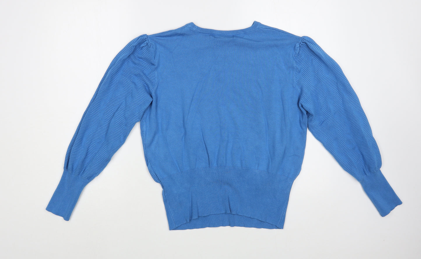 Marks and Spencer Womens Blue Crew Neck  Viscose Pullover Jumper Size L