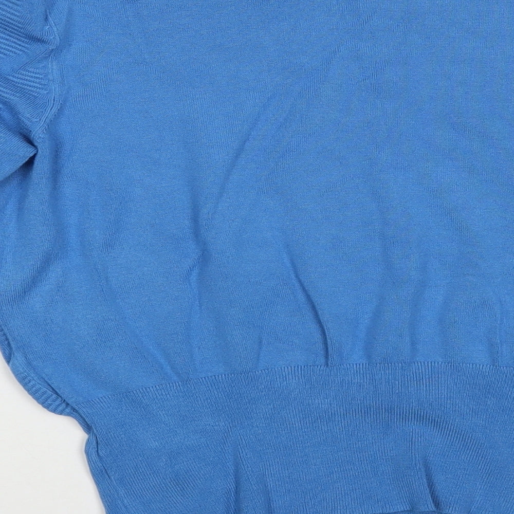 Marks and Spencer Womens Blue Crew Neck  Viscose Pullover Jumper Size L