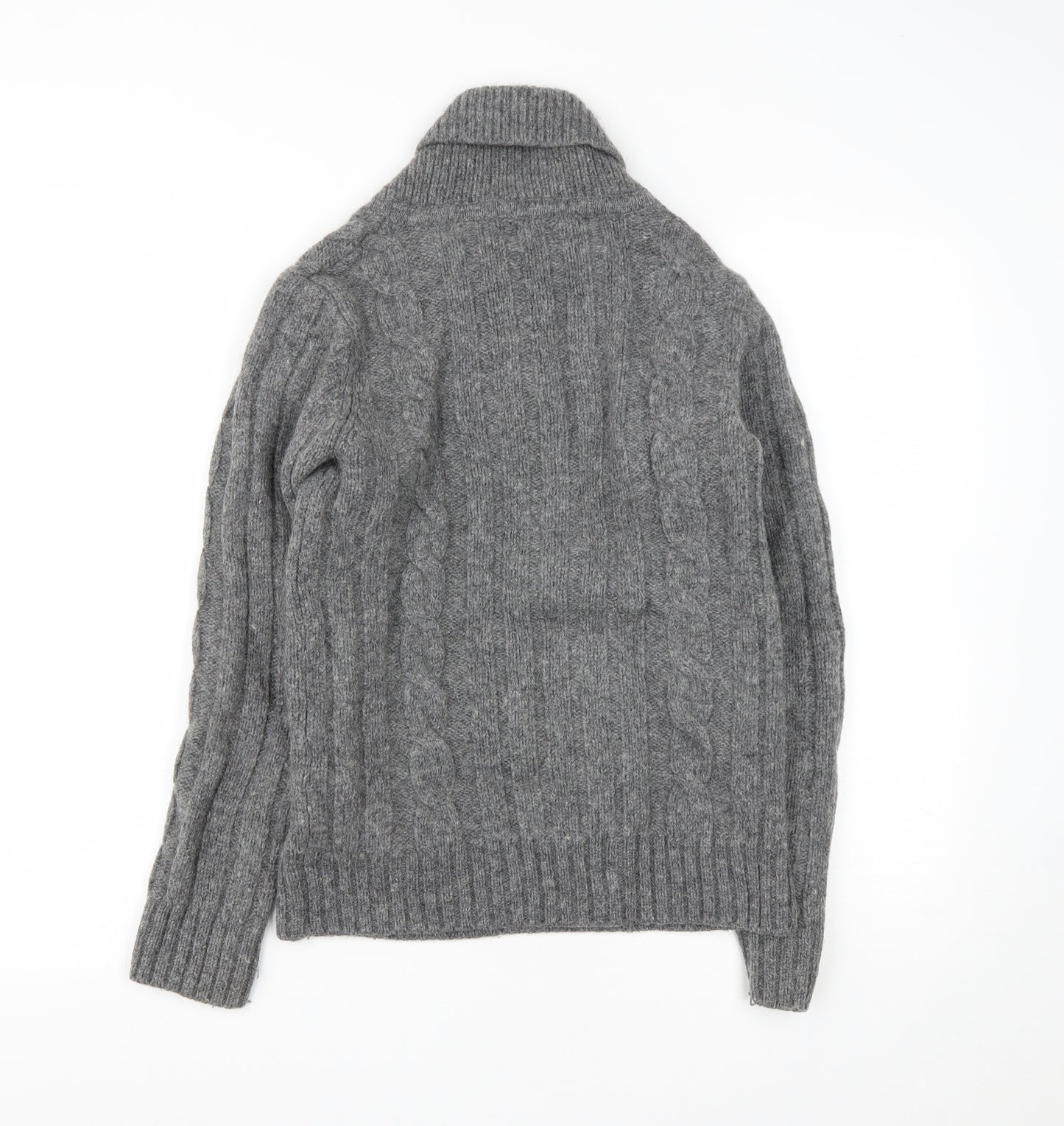 JACK & JONES Mens Grey V-Neck  Wool Pullover Jumper Size S