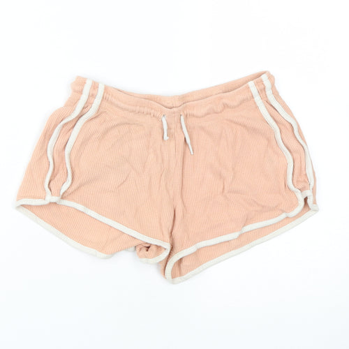 Primark Womens Pink  Cotton Hot Pants Shorts Size XS L3 in Regular Drawstring