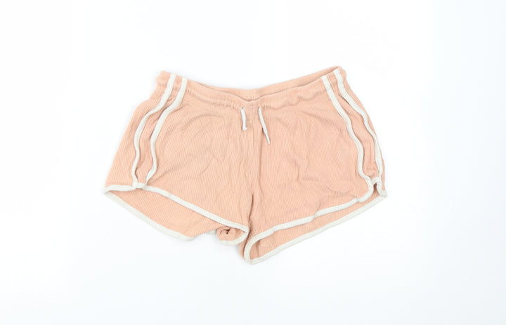 Primark Womens Pink Cotton Hot Pants Shorts Size XS L3 in Regular Drawstring