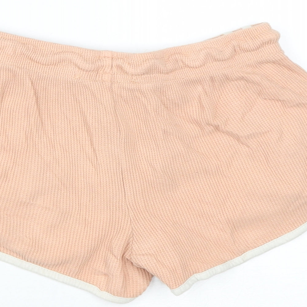 Primark Womens Pink  Cotton Hot Pants Shorts Size XS L3 in Regular Drawstring