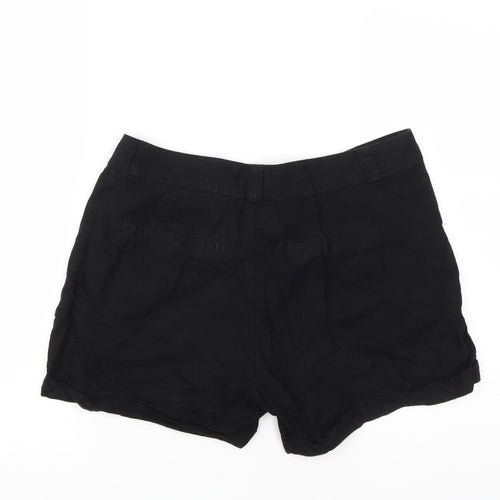 Atmosphere Womens Black  Linen Chino Shorts Size 12 L3 in Regular Zip