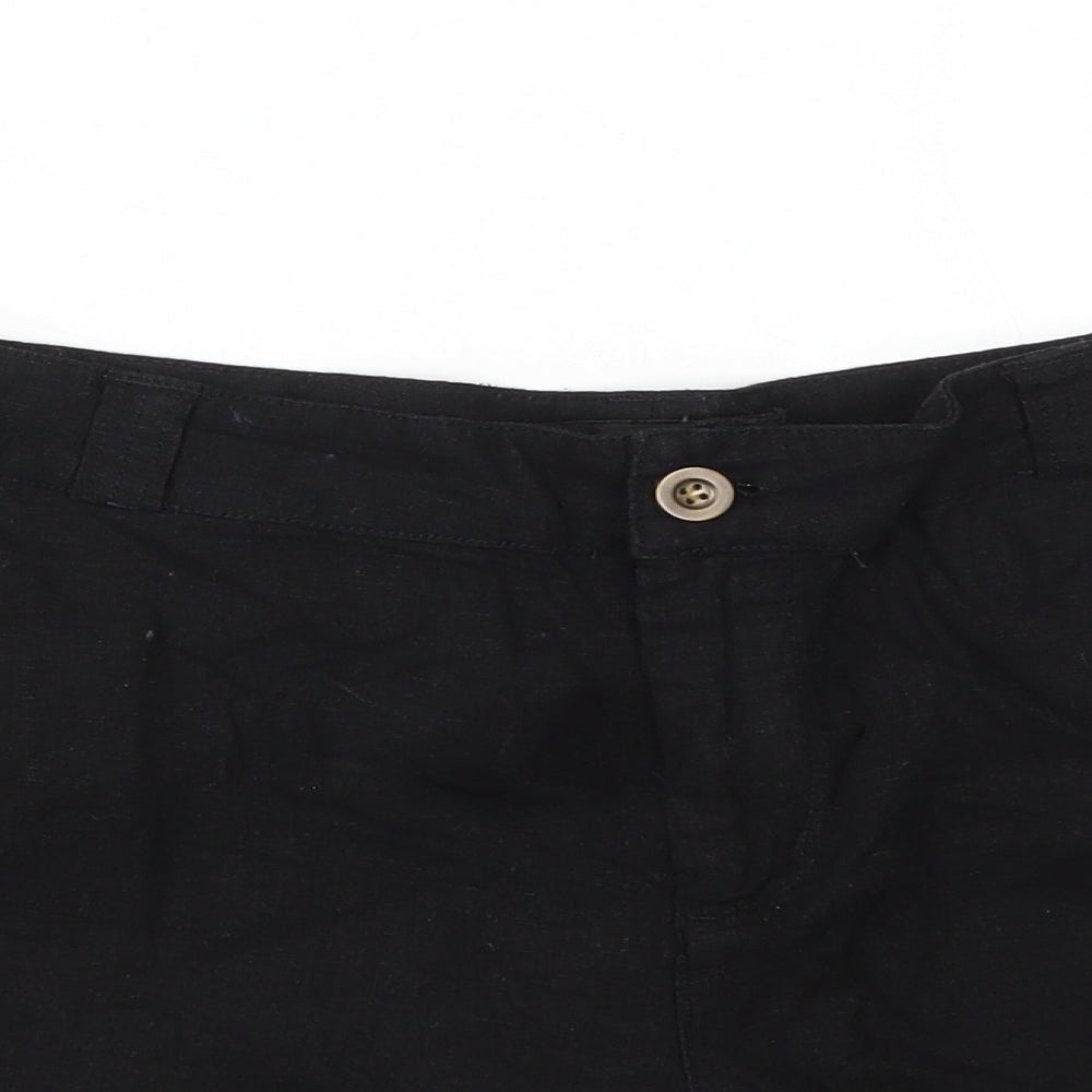 Atmosphere Womens Black  Linen Chino Shorts Size 12 L3 in Regular Zip