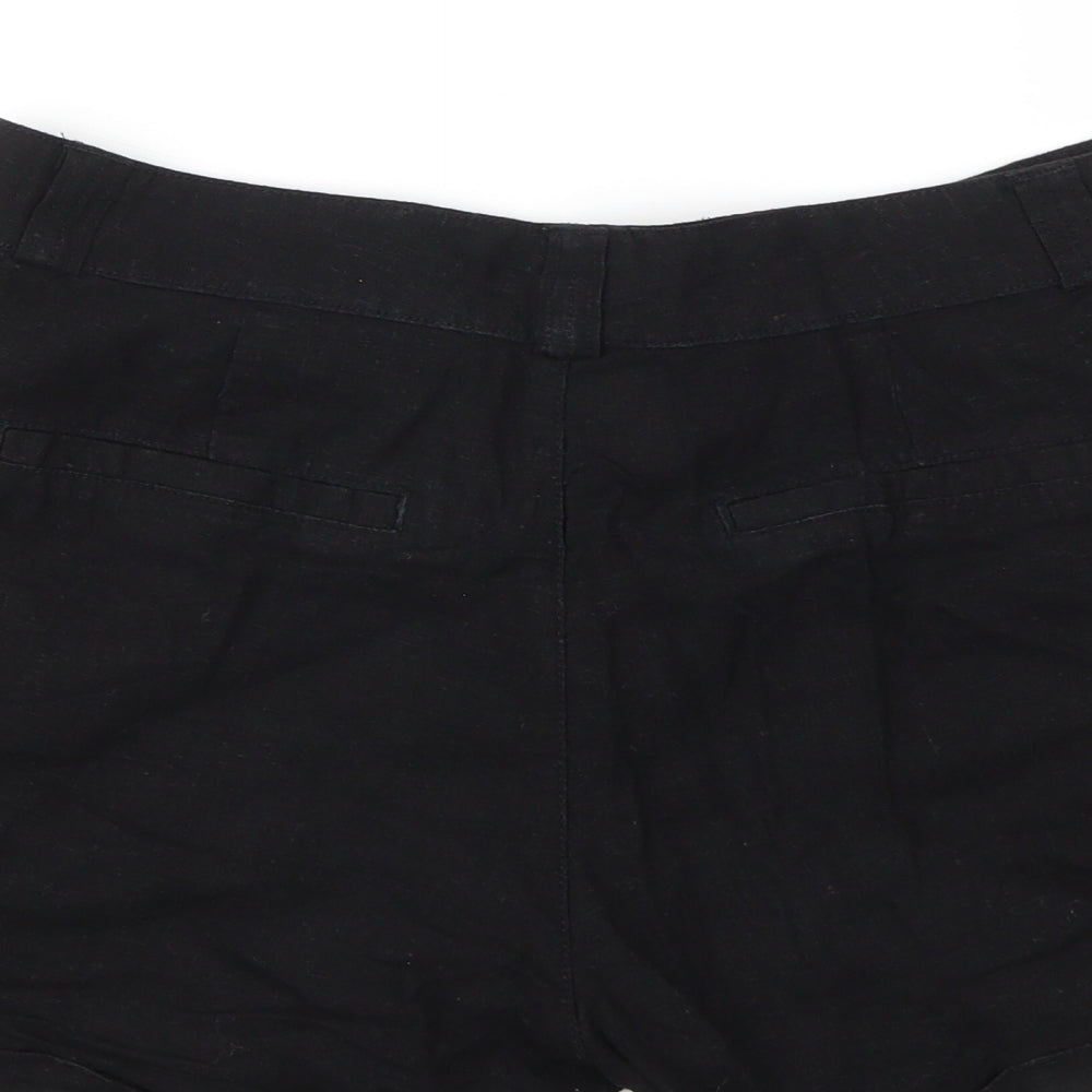 Atmosphere Womens Black  Linen Chino Shorts Size 12 L3 in Regular Zip