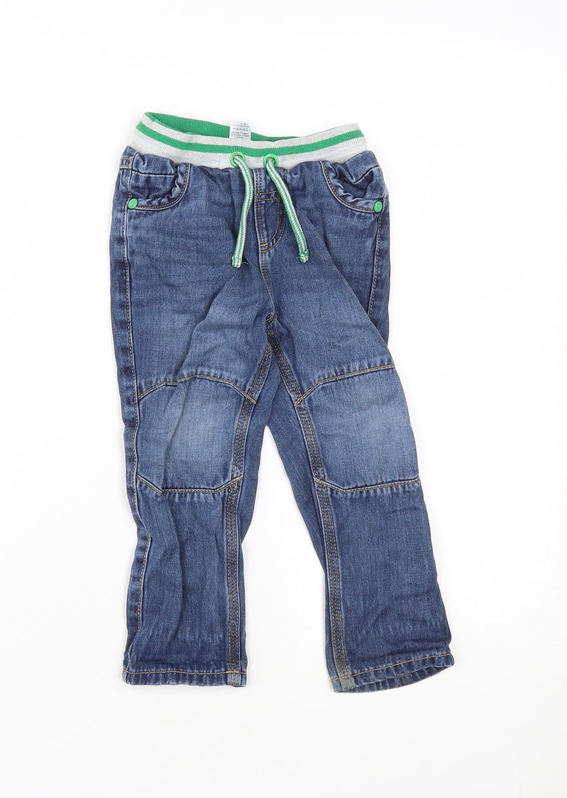 George Boys Blue  Cotton Straight Jeans Size 2 Years  Regular Drawstring