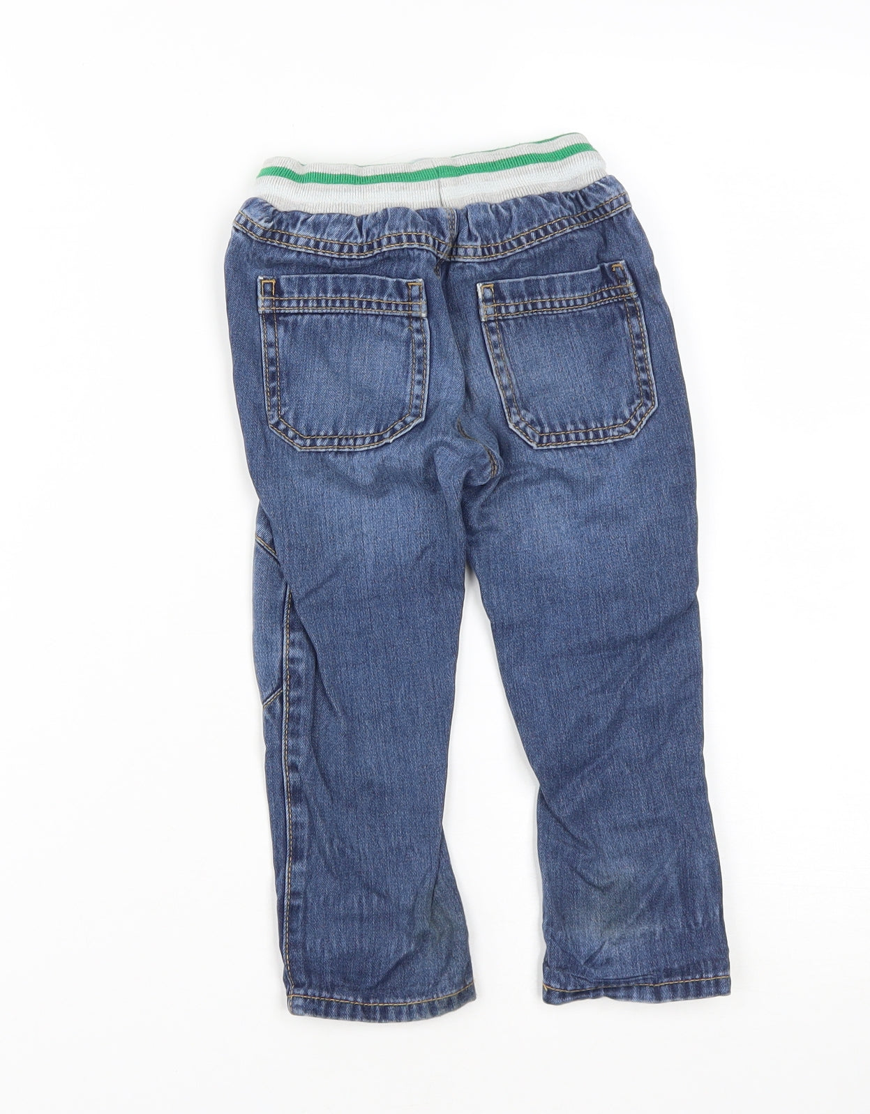 George Boys Blue  Cotton Straight Jeans Size 2 Years  Regular Drawstring