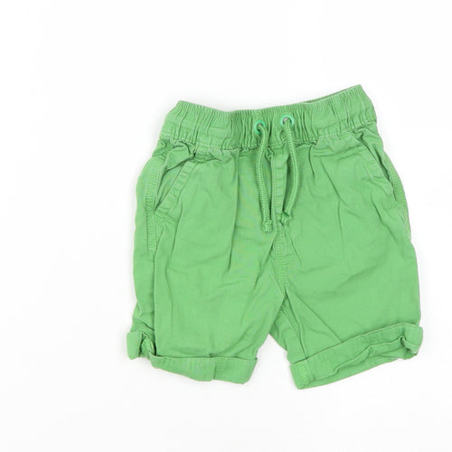 George Boys Green  Cotton Cropped Trousers Size 18-24 Months  Drawstring