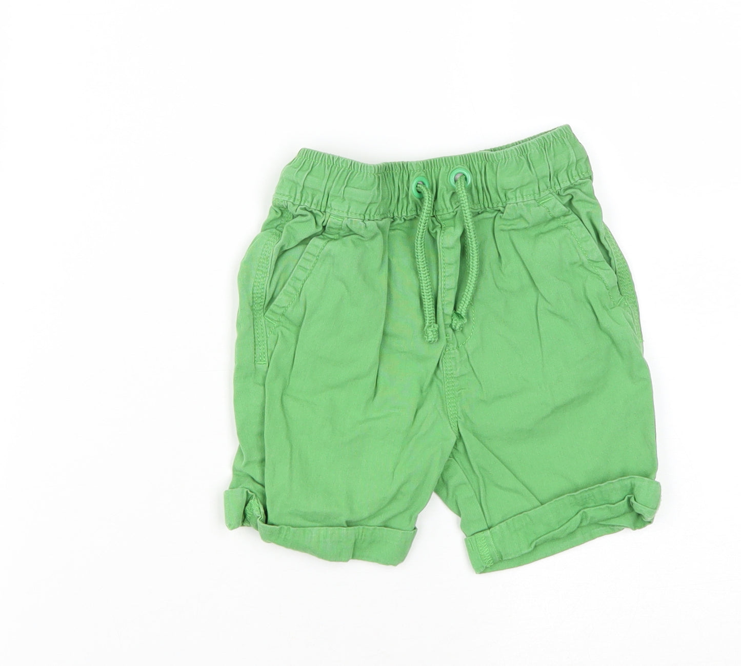 George Boys Green  Cotton Cropped Trousers Size 18-24 Months  Drawstring