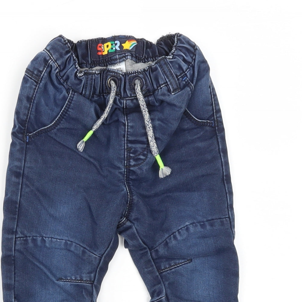 NEXT Boys Blue  Cotton Jogger Jeans Size 18-24 Months  Drawstring