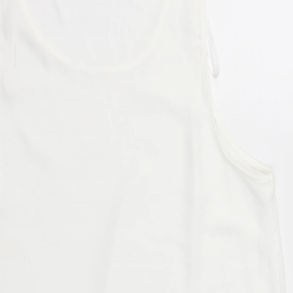 Primark Womens White  Polyester Camisole Tank Size 12 Round Neck