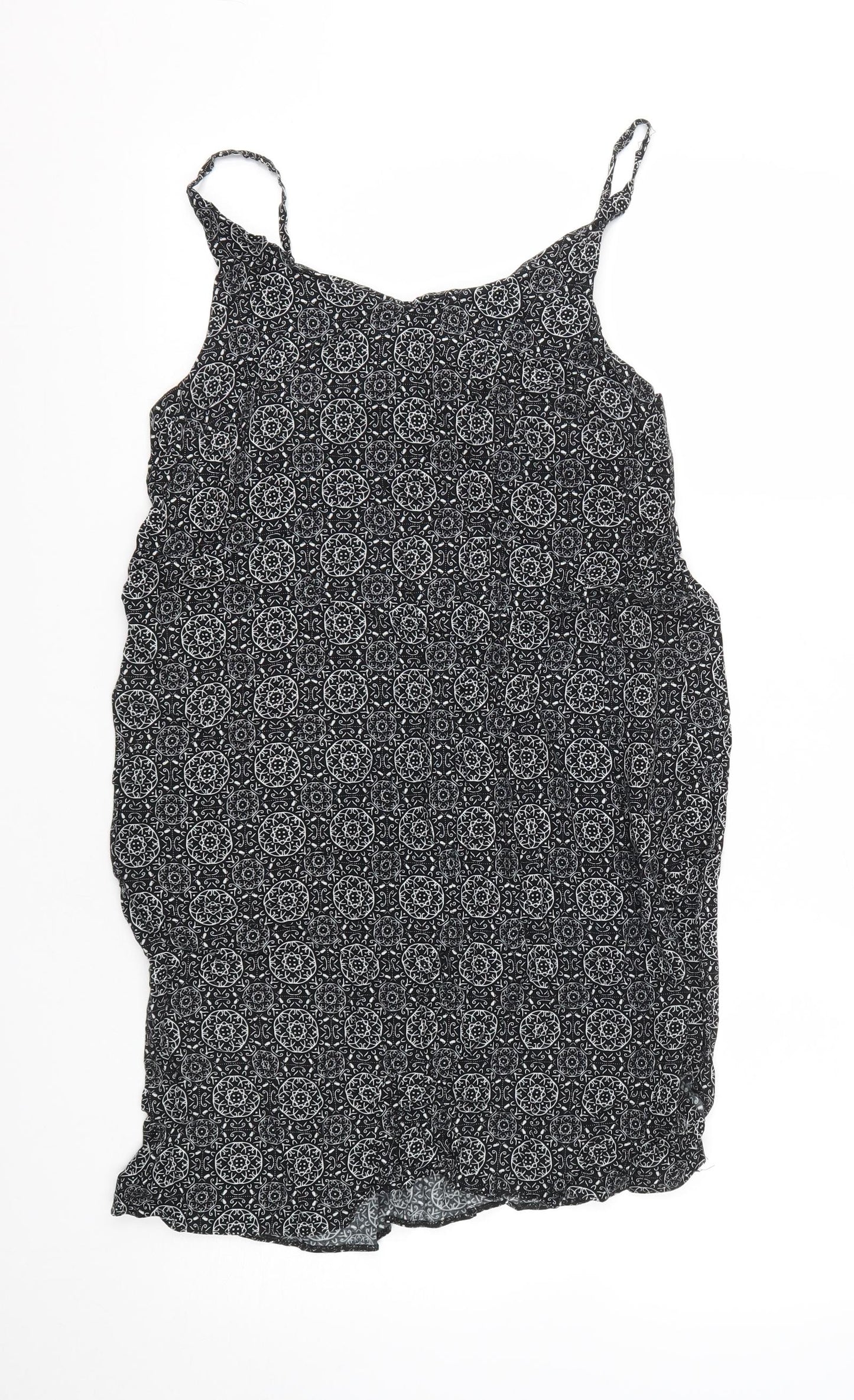 Atmosphere Womens Black Geometric Viscose Shift  Size 12  V-Neck