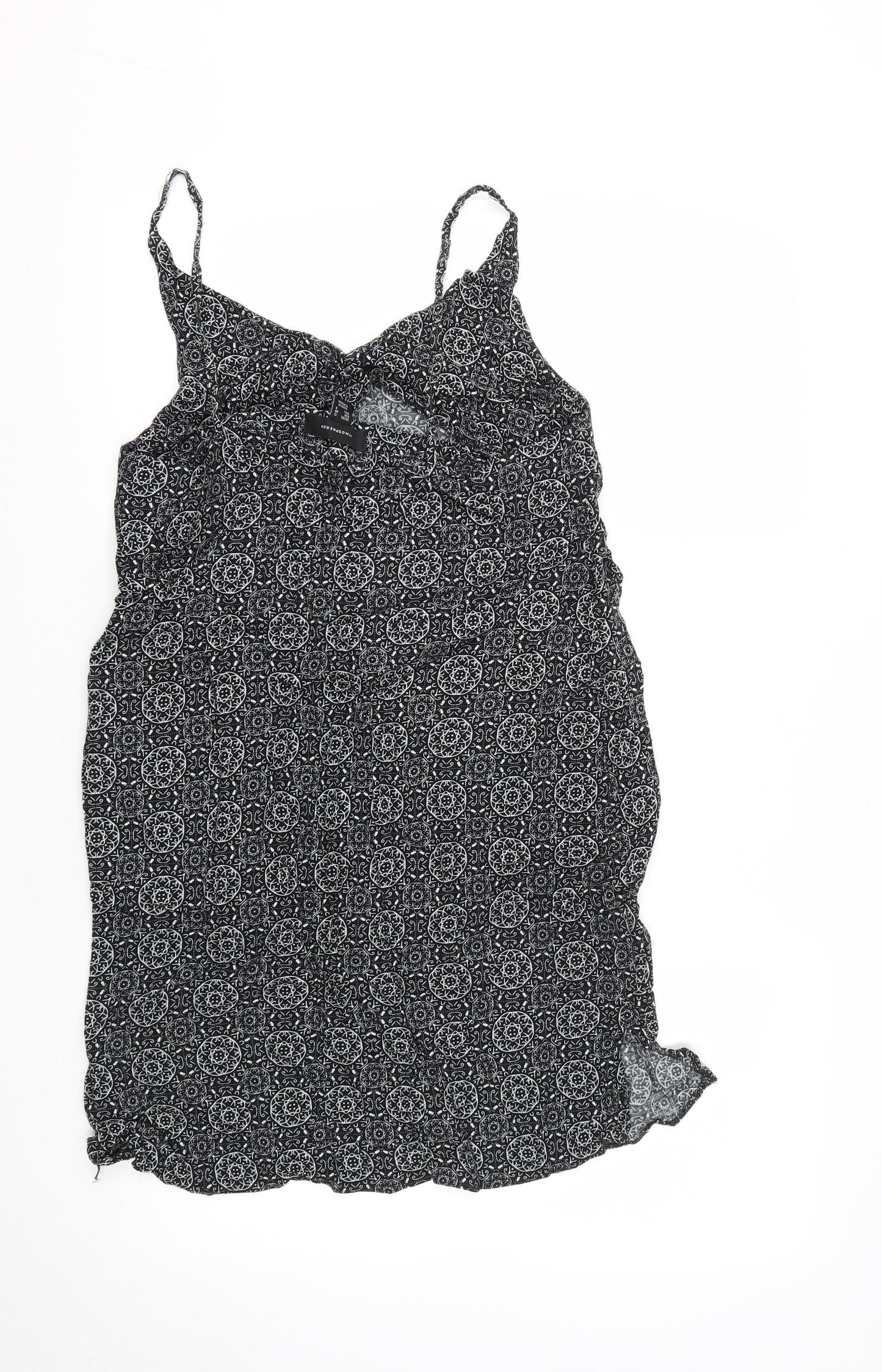 Atmosphere Womens Black Geometric Viscose Shift  Size 12  V-Neck