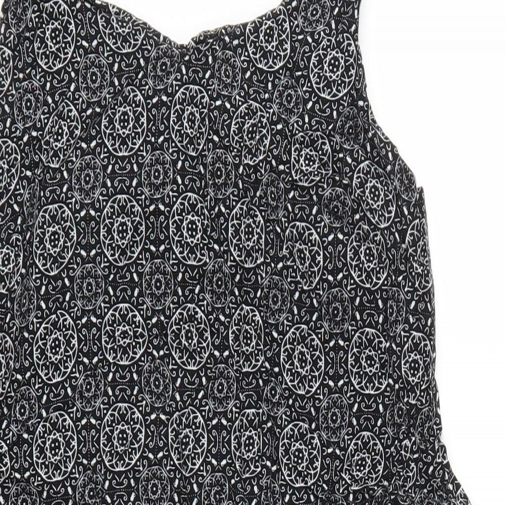 Atmosphere Womens Black Geometric Viscose Shift  Size 12  V-Neck