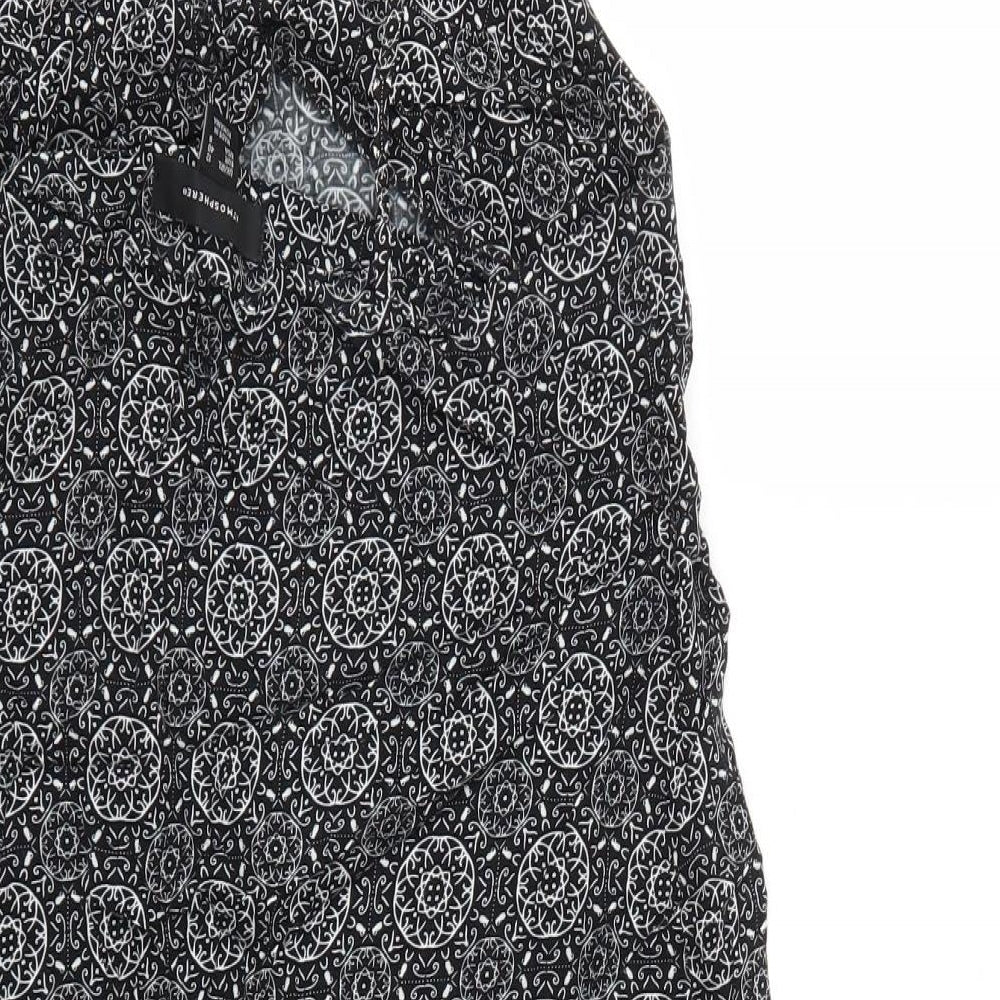Atmosphere Womens Black Geometric Viscose Shift  Size 12  V-Neck