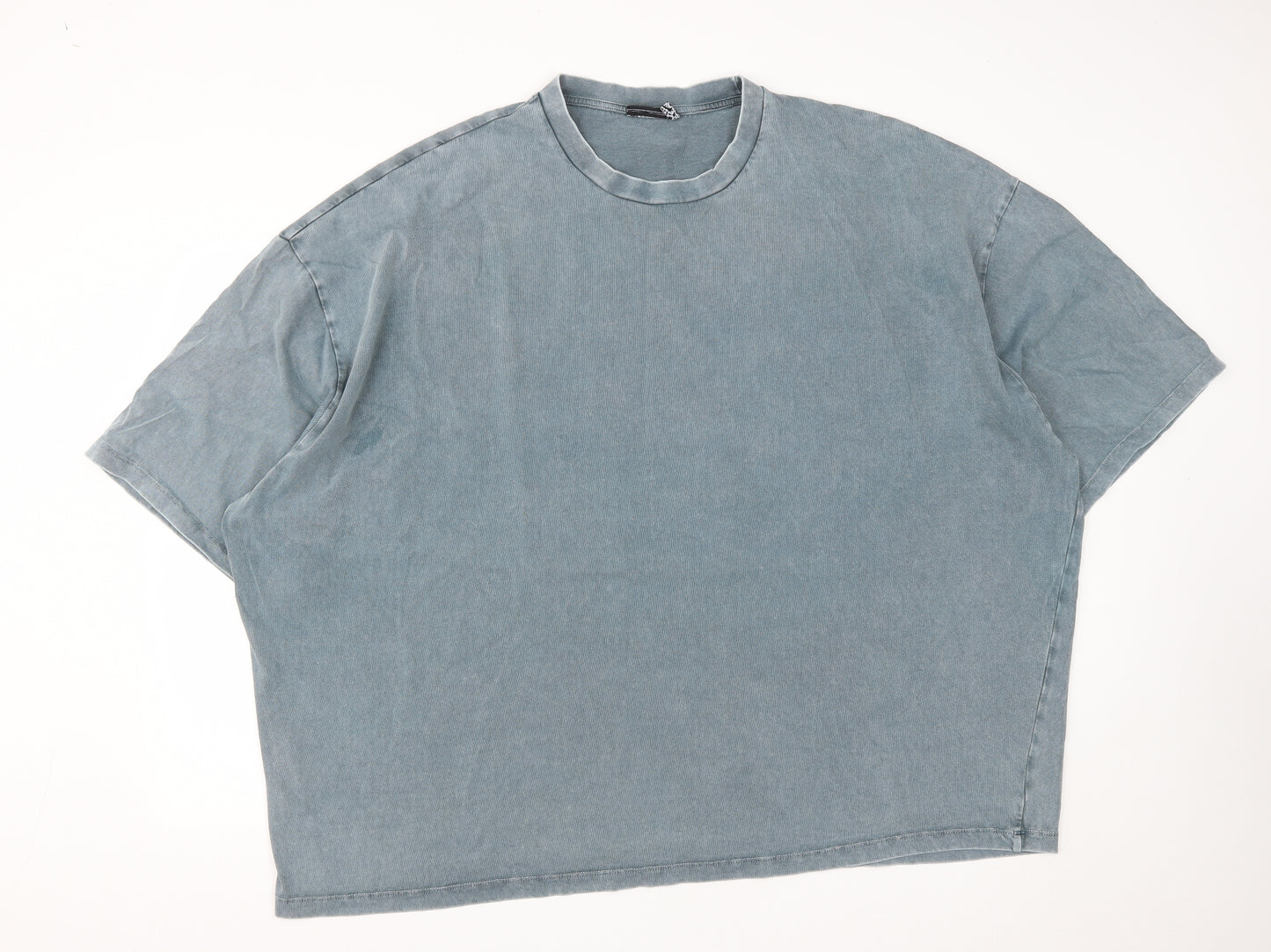 ASOS Mens Blue  Cotton  T-Shirt Size 4XL Round Neck