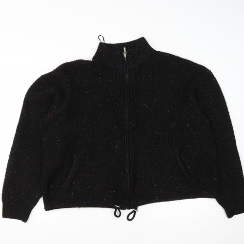 Marks and Spencer Womens Black  Acrylic Full Zip Sweatshirt Size XL  Zip