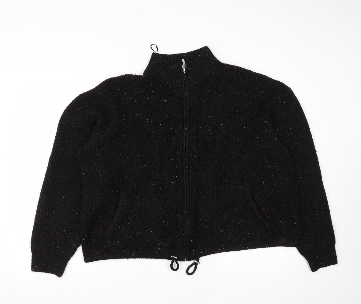 Marks and Spencer Womens Black  Acrylic Full Zip Sweatshirt Size XL  Zip