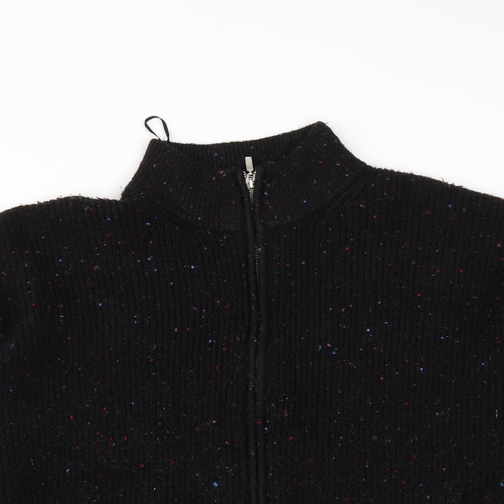 Marks and Spencer Womens Black  Acrylic Full Zip Sweatshirt Size XL  Zip