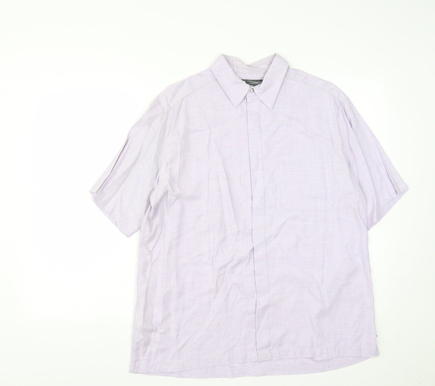 Marks and Spencer Mens Purple  Lyocell  Button-Up Size M Collared Button