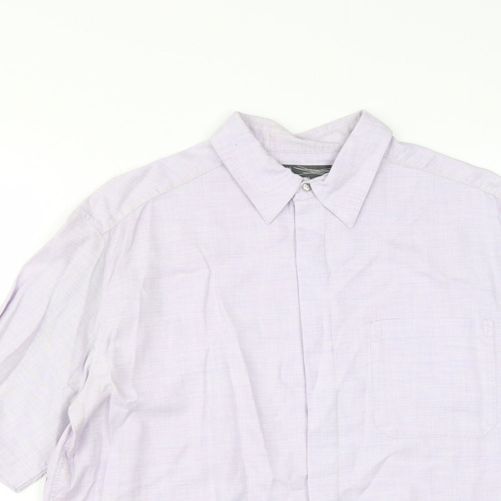 Marks and Spencer Mens Purple  Lyocell  Button-Up Size M Collared Button