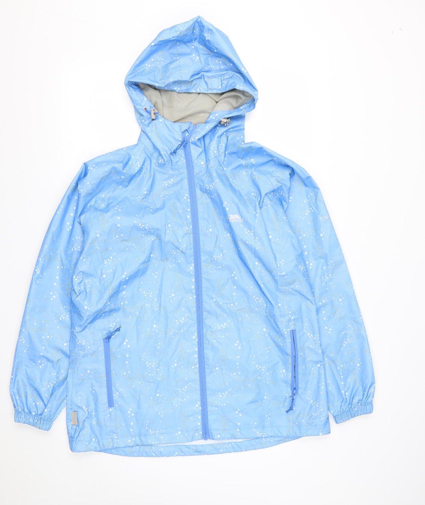 Trespass Womens Blue Geometric  Rain Coat Coat Size XL  Zip