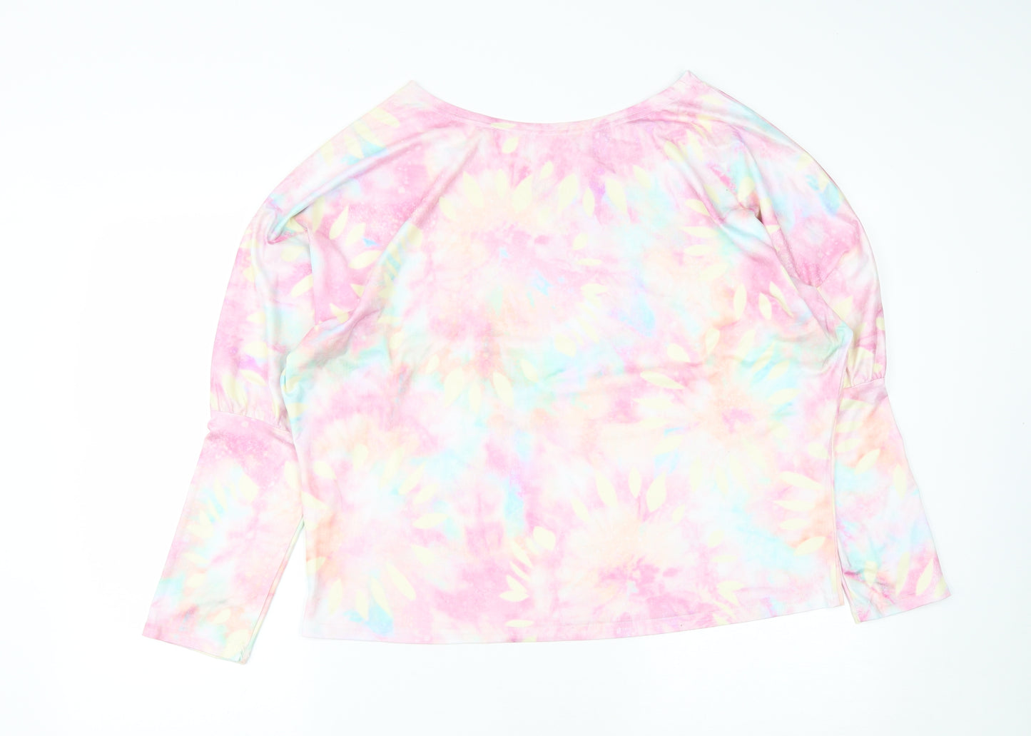 Preworn Womens Multicoloured Scoop Neck Geometric Polyester Pullover Jumper Size L